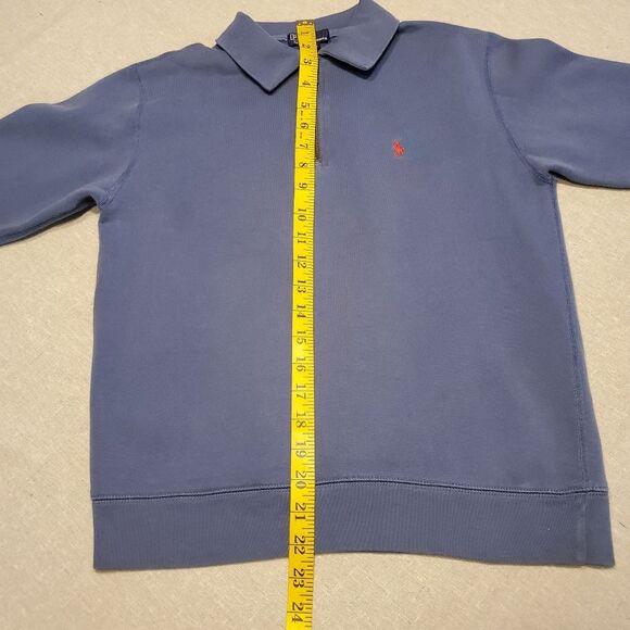 Blue Polo Quarter Zip Collared Sweatshirt in Youth Size M 12-14 - Picture 4 of 10